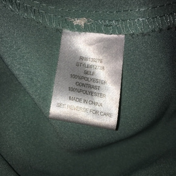 CLOSING SALE Mint Green Blouse with Grey Detail - Picture 5 of 6